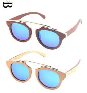 2018 hot wholesale new design OEM sun glasses metal wood sunglasses bamboo men and women for adult