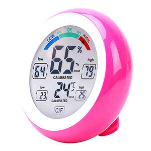 ワイヤレス快適ディスプレイ丸型タッチスクリーンデジタル温度計湿度計価格 - Product Image 3