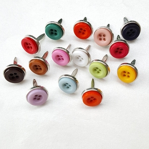 300pcs 12mm 종이 패스너 금속 수지 홈 장식 핀 철 스크랩북 버튼 공예 장식 브래드