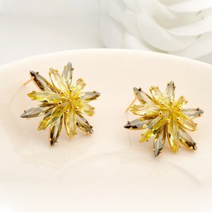 Teemi luxe gros Champange Or <span class=keywords><strong>Marquise</strong></span> Cut Peridot Boucles d'oreilles zircon cubique fleurs pour les femmes Soirée Bar Sexy Bijou - Product Image 4