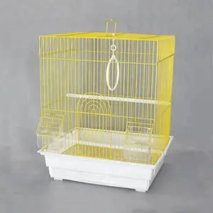 Meilleur vendeur coloré perroquet animal de compagnie Cage à oiseaux suspendus canari tourtereaux acier inoxydable or ensemble élevage vol Extra large Cage à oiseaux