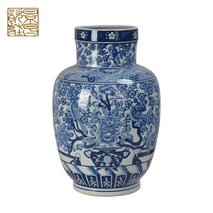 Factory Wholesale Retro Ceramic Blue Tall <strong>Chinese</strong> <strong>Vases</strong> for Home Decor - Product Image 2