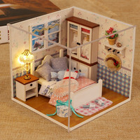 IIECREATE Kits de maisons miniatures DIY à l'échelle 1:24, puzzle en bois écologique fait main pour adultes, jouet maison de poupée