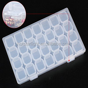 5 colori 28 slot scatola portaoggetti regolabile per gioielli contenitore Organizer per pillole, orecchini con perline Nail art e anello per le dita - Product Image 5