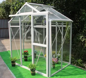 G-MORE High Grade Small Easy Grow DIY Hobby Greenhouse / Single Door Optional Glass & PC / UK Popular Size 6'x4' for Home Use