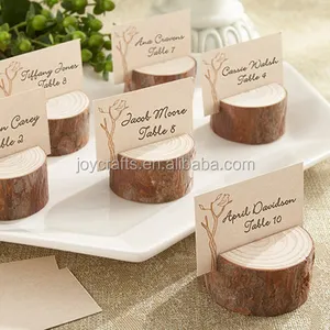 Decoración de mesa de boda rústico de madera Real nombre lugar tarjetero