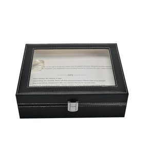 Vitrine d'affichage de luxe en cuir PU pour homme, 10 emplacements, boîte cadeau, grande capacité, boîtier de rangement et d'emballage de montre