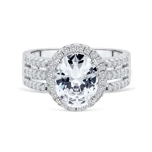 定制时尚女性珠宝婚礼微插入宝石925纯银戒指