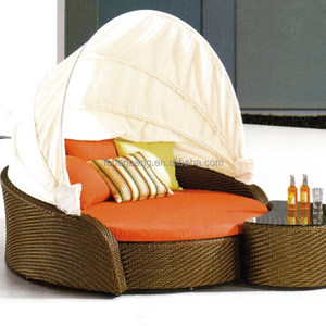 Sofá cama redondo de ratán para exteriores - Product Image 5