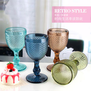 Estilo europeo antiguo de color vintage de cristal copa de vino Copa creativo taza de jugo - Product Image 2