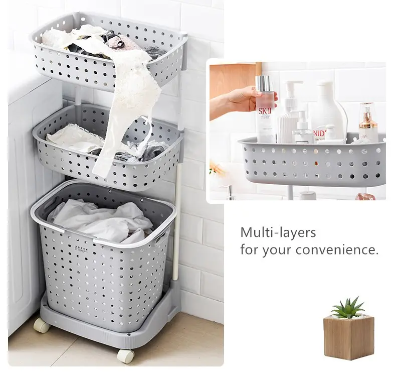 ready to ship New design Household Plastic basket shelf for bathroom