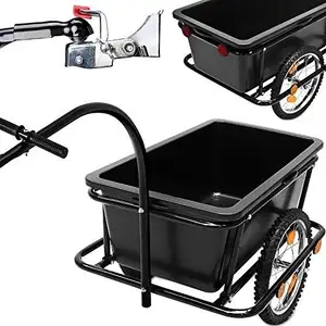 Grande remorque de vélo en aluminium, chariot de jardin, pneus assortis, rangement de bagages de bicyclette