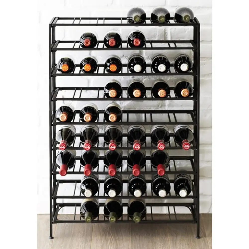 Luxury 54 Bottled Large Foldable Metal 9-Layer Cellar wine rack