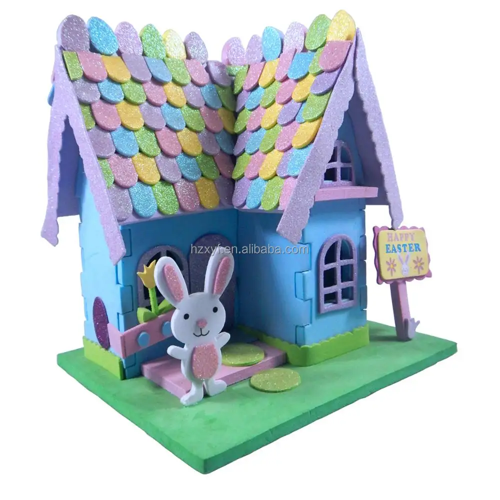 Maison de poupée en mousse mate pour enfants, Puzzle 3D, bricolage, cadeau, bricolage, cour