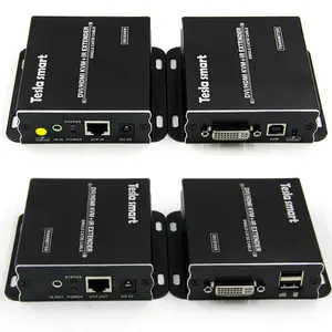 TESmart DVI KVM扩展器通过局域网1920*1080 @ 60Hz (适用于50M UTP) 50M DVI/HDMI KVM + 红外扩展器传输键盘鼠标数据