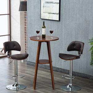 Gỗ Óc Chó Veneer Bentwood Điều Chỉnh Chiều Cao Da Hiện Đại Ghế Ngồi Ghế <span class=keywords><strong>Bar</strong></span> - Product Image 6