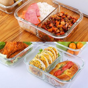 2-Compartment Glass Food Container with <strong>Snap</strong> Storage Jar for <strong>Kitchen</strong> Microwavable Use - Product Image 5