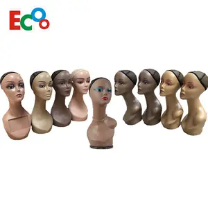 पुतला सिर के लिए गंजा कंधों के साथ Wigs