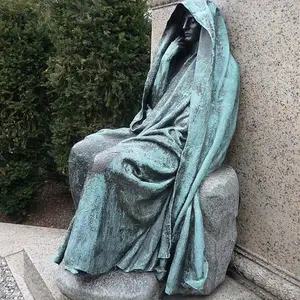 Estátuas do cimeiro religioso bronze escultura triste