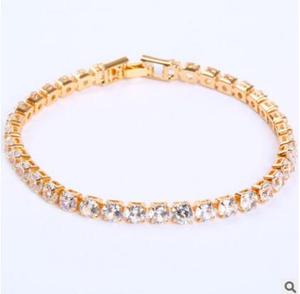 Femmes De Luxe <span class=keywords><strong>Or</strong></span> <span class=keywords><strong>Blanc</strong></span> Plaqué <span class=keywords><strong>Or</strong></span> Plaqué bijoux En Argent Sterling AAA Zircon Tennis Bracelet - Product Image 2