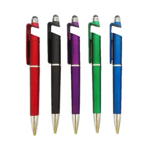 3 in 1 Cheap Universal twist Promotional tablet mobile stand touch pen logo with stylus pen tip