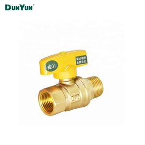 China Fabricante OEM 1/2 "Foraged Latão Válvula De Esfera De Gás com Alavanca Amarela Handle NPT/BSP Rosca Pneumática De Potência para Medidor De Gás - Product Image 2