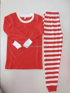 2016 rojo y blanco a rayas bebé pijamas de navidad en niños tamaño