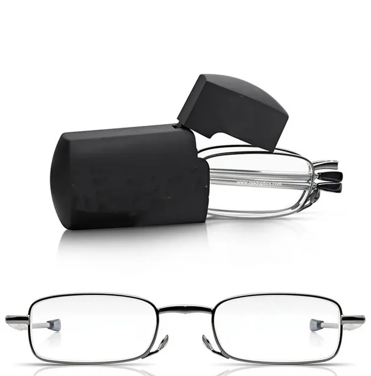 スタイリッシュな最適な光学折りたたみ老眼鏡ce小型ポケット老眼鏡フリップトップミニライターケース