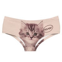 OEM custom kat roar 3d print super zachte sexy dames ondergoed slipje