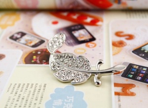 Chất Lượng Cao Mạ Vàng Trắng Lông Hình Dạng Hợp Kim Trâm Pin - Product Image 3