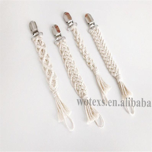 BP005 Sano <span class=keywords><strong>e</strong></span> Sicuro Fatti A Mano In Tessuto di Cotone Del Bambino Catena Ciuccio Eco-Friendly Boho Macrame ciuccio Clip - Product Image 6