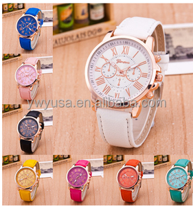 นาฬิกาแฟชั่นเจนีวาพิมพ์ลายดอกไม้พลาสติก - Product Image 3