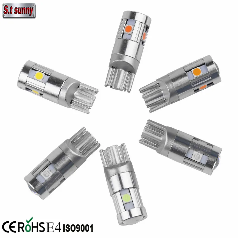 Car dome light canbus t10 9 smd w5w error free 194 168 2825 2821 warm white 5050 led bulbs dc 12v c5w