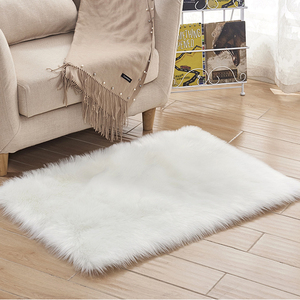 Nhà Máy Bán Buôn Úc Hình Dạng Khác Nhau Màu Hồng Trắng Faux Lông Cừu Thảm Thảm - Product Image 3