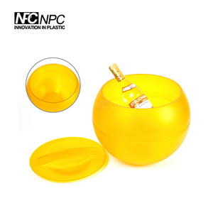 Logo Gedrukt Aangepaste 5L/10L Bal Vormige <span class=keywords><strong>Plastic</strong></span> Ijsemmer Met Deksel - Product Image 3