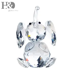 H & D cristal lindo elefante figurita colección Cristal Tallado ornamento estatua Animal colección