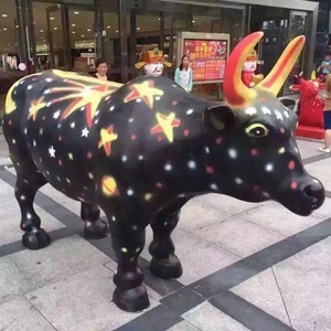 Tamaño de la vida al aire libre decoración animal vaca de fibra de vidrio escultura - Product Image 6