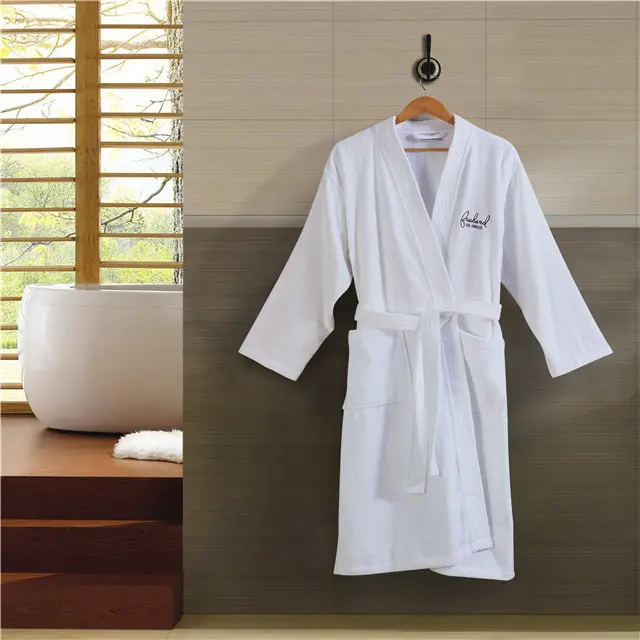 Wholesale White Kimono Hotel Cotton Terry Cloth Bath Robe