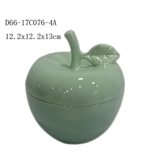 Vui Mini Gốm Táo Shaped Cookie Jar Với Nắp - Product Image 2