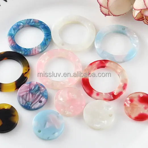 round disc acrylic charms earring jewelry component geometry acetic acid acrylic charms jewelry accessories unique acrylic charm