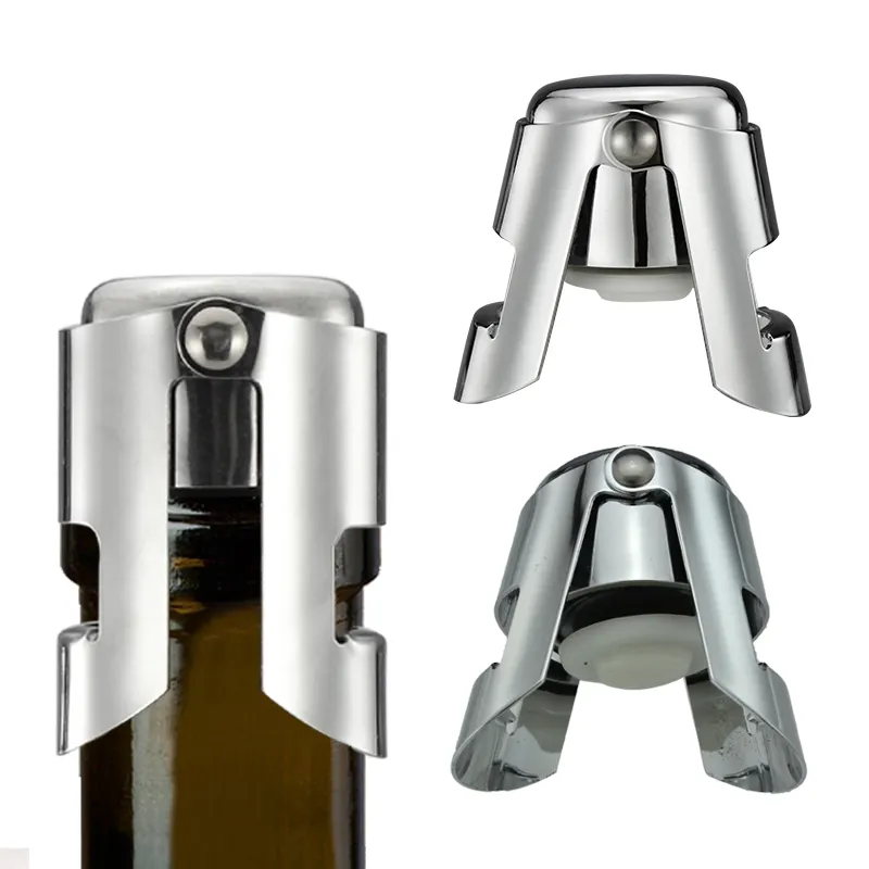 Wholesale wine accessories stainless steel cork saver plug sealer sparkling silicone wine bottle sleeve cork