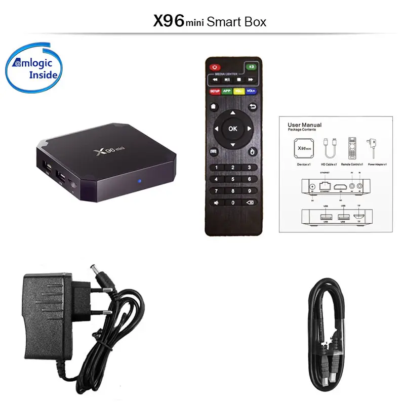 2019 en çok satan X96 Mini 1Gb 8Gb hava fare Amlogic S905W 4K Android 7.1 7.0 Internet TV Set üstü kutu