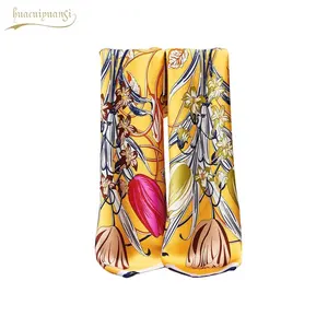 Custom Your Own Design or Your Own Company Logo 100% Silk Scarf with The Cheapest Price and No MOQ