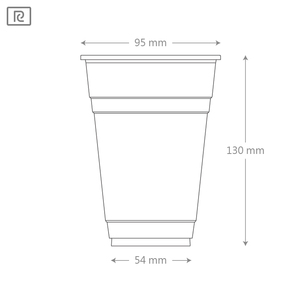 Vasos Desechables de Plástico Transparente Riqii U500 PP de 16 oz/500 ml con Forma Clásica de 95 mm de Diámetro - Product Image 1