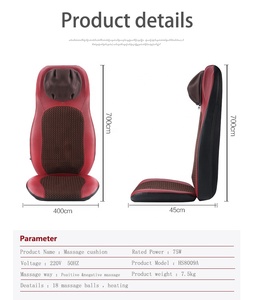 Cojín de Masaje Shiatsu para Cuello y Glúteos con Vibración, Control Remoto Inalámbrico y Ajustable para el Cuerpo - Product Image 4