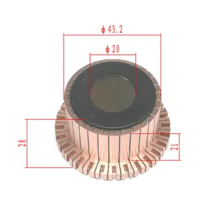 Высокое качество OD43.2 * ID20 * L28-29 сегмент якорь стартера мотора коммутатор, запчасти для toyota