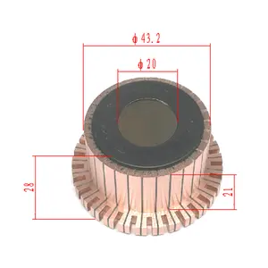 고품질 OD43.2 * ID20 * L28-29 세그먼트 스타터 모터 정류자, 자동차 부품