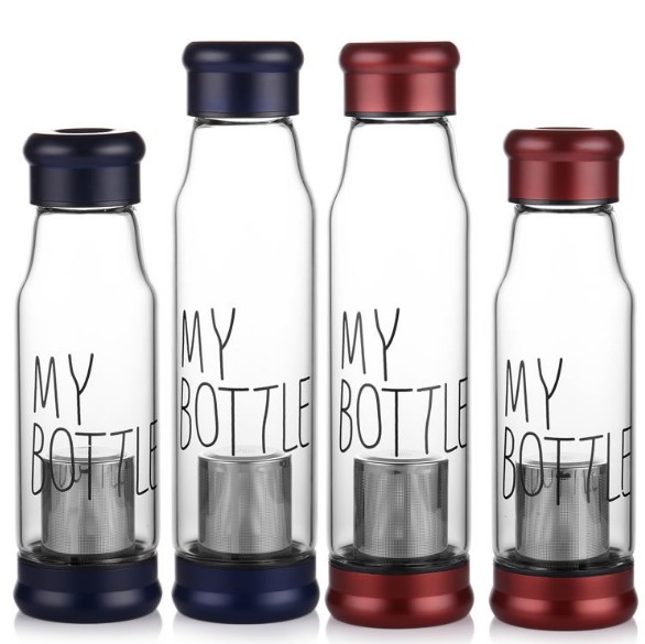550ml Sleeves Infuser Glass Water My Bottle Portable Water Glass Bottle