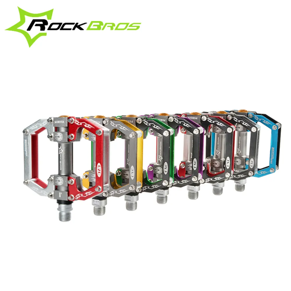 RockBros-Pedal de aleación de aluminio para bicicleta de montaña, rodamiento sellado, diseño hueco, ultraligero, para ciclismo de montaña o de carretera