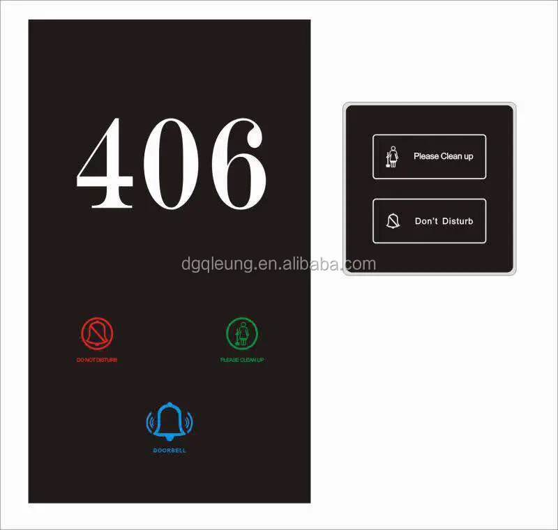 2019 Hospital Room Number Hotel electronic doorplate/hotel door signs doorbell switch door plate/electronic switch